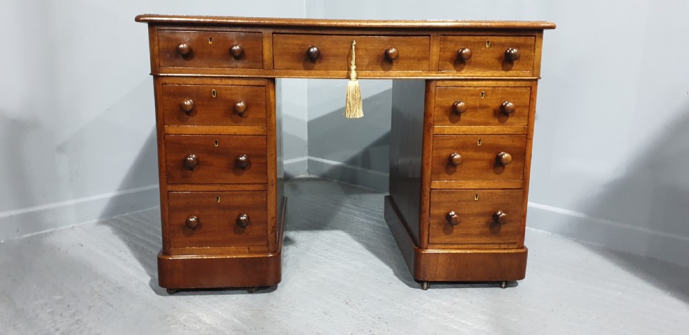 Victorian Mahogany Pedestal Desk View IV