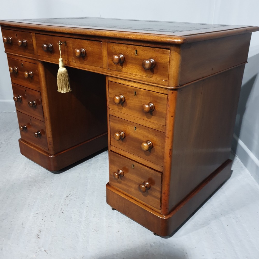 Victorian Mahogany Pedestal Desk View IX