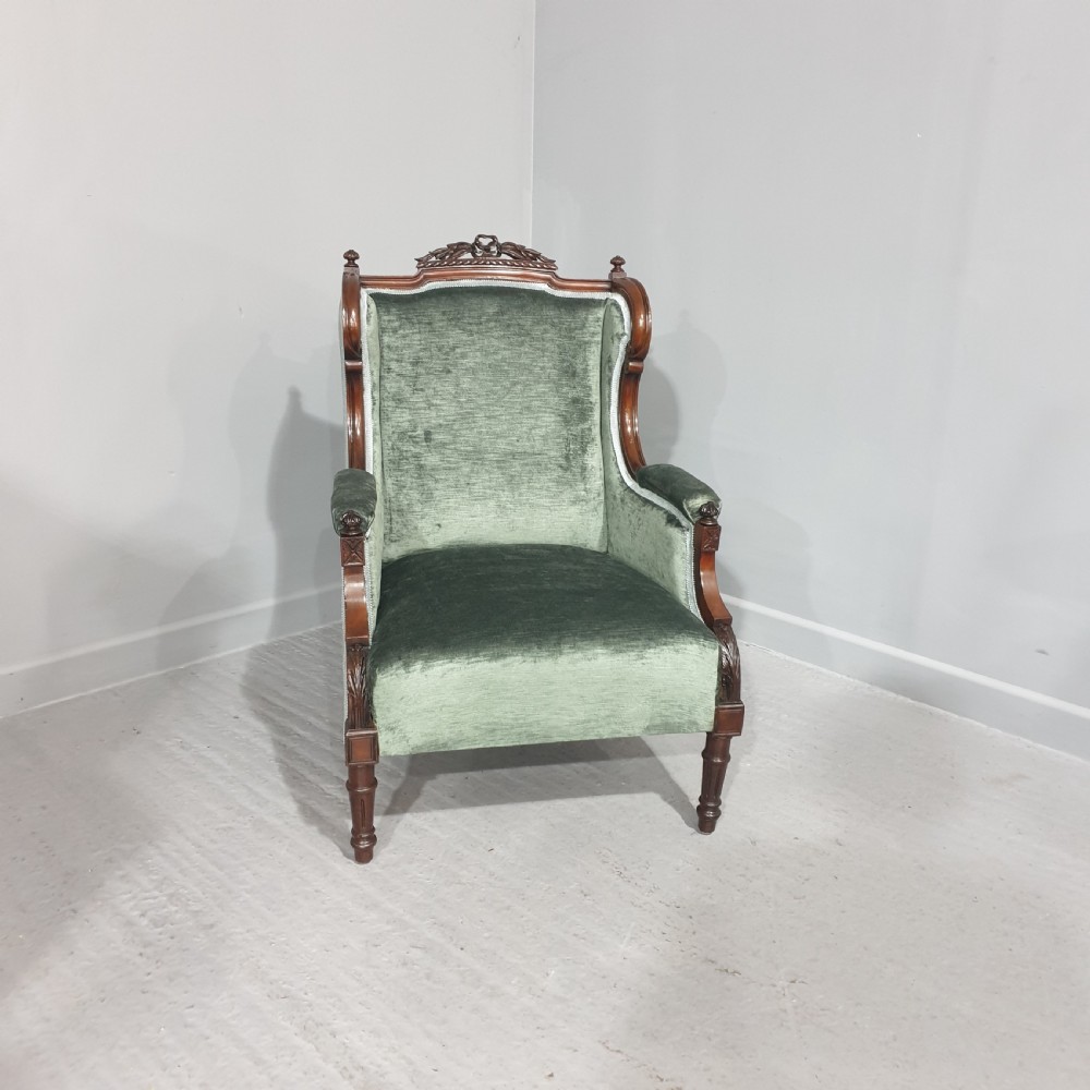 Superb Ladies Mahogany Wing Armchair