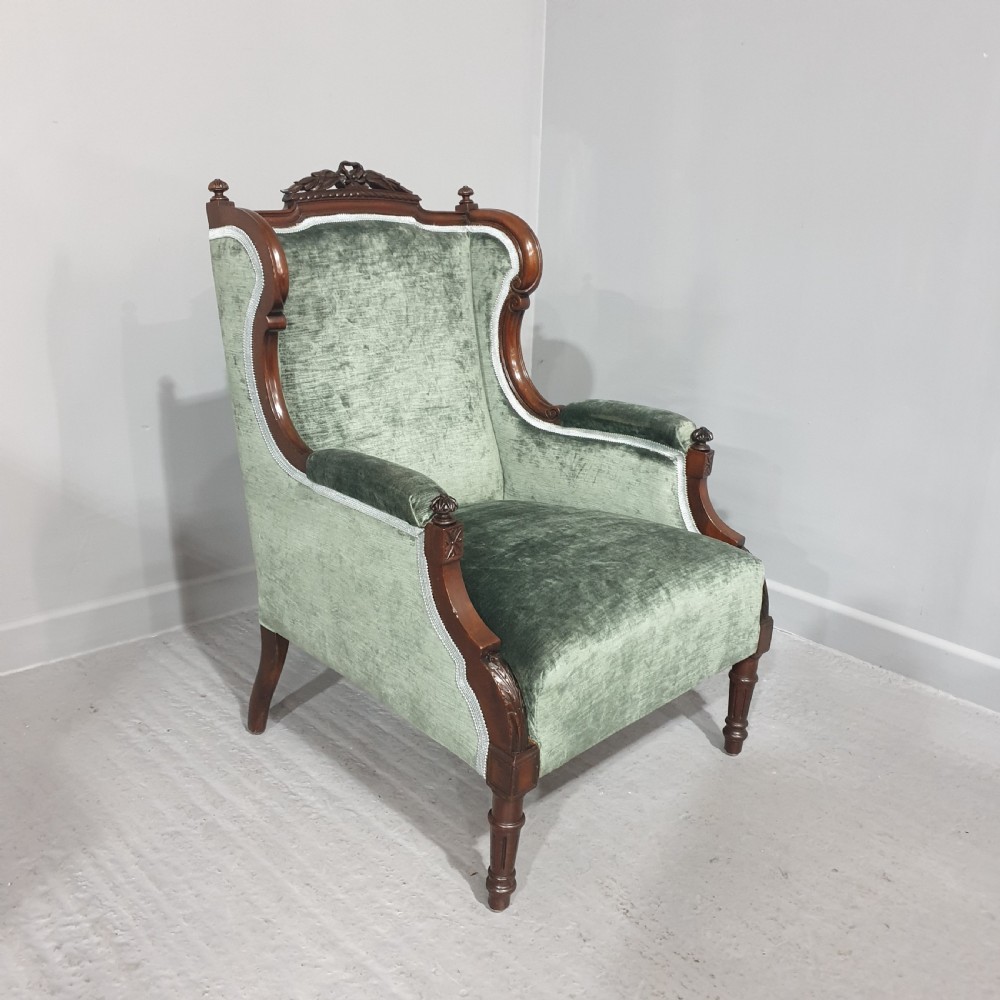 Superb Ladies Mahogany Wing Armchair View II