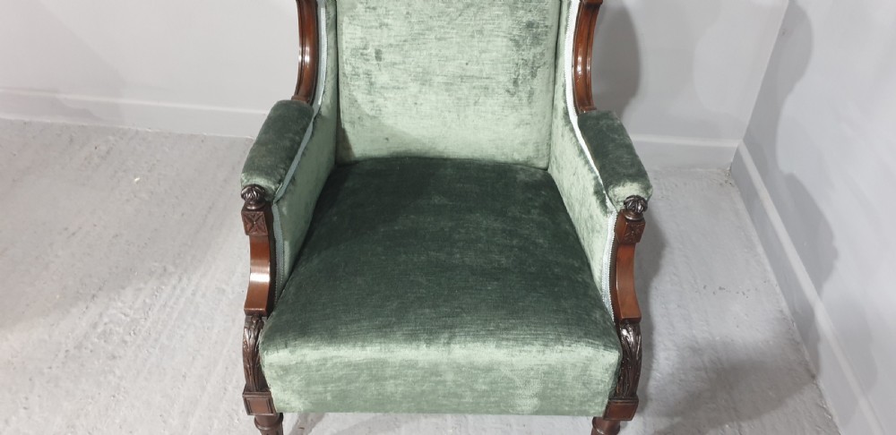 Superb Ladies Mahogany Wing Armchair View V