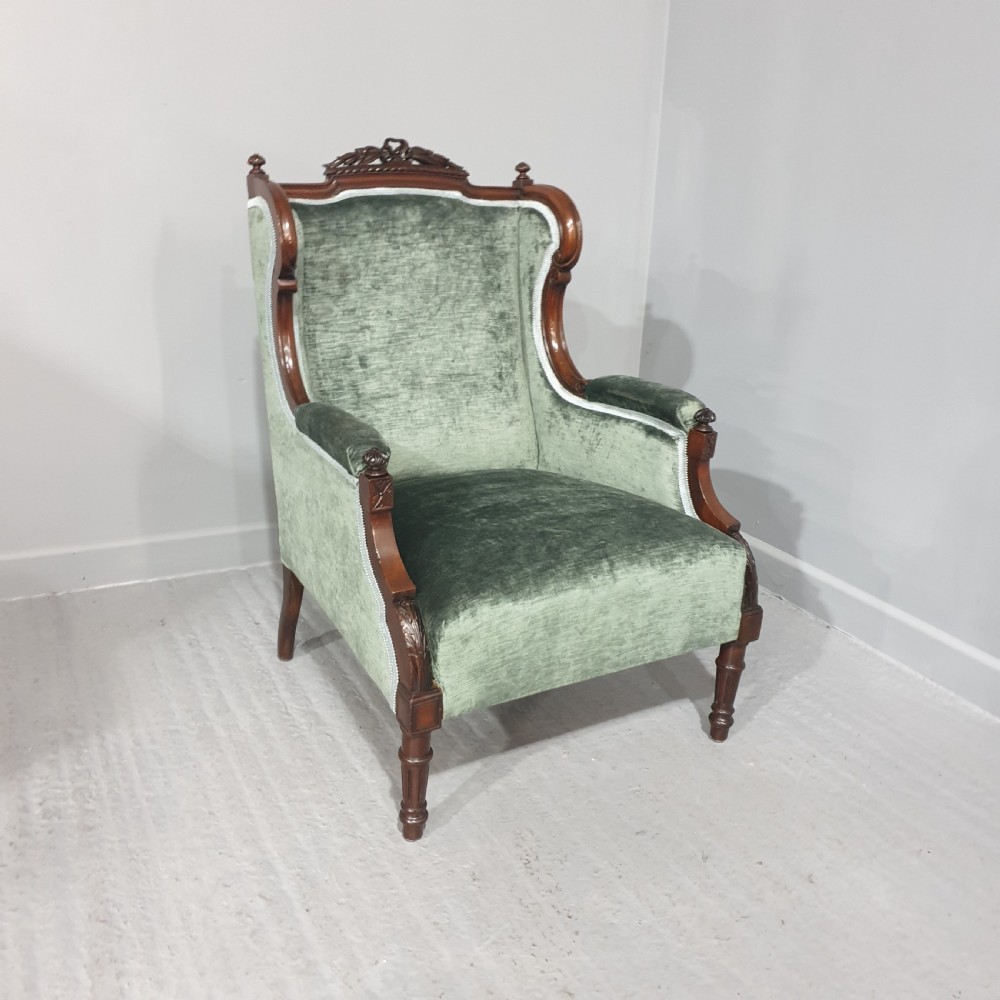 Superb Ladies Mahogany Wing Armchair View VI