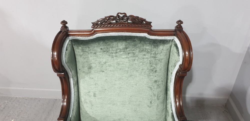 Superb Ladies Mahogany Wing Armchair View VII