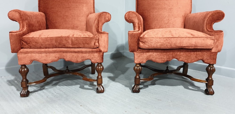 Outstanding pair Queen Anne Armchairs View II