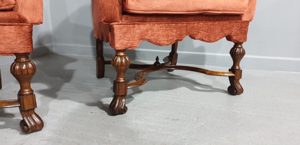 Outstanding pair Queen Anne Armchairs View IV