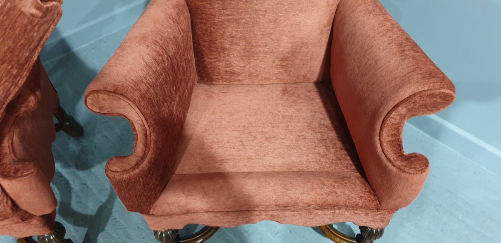 Outstanding pair Queen Anne Armchairs View IX