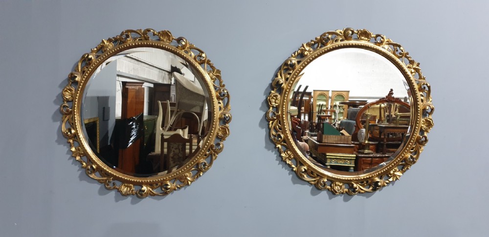 Outstanding Pair victorian Round Mirrors View VIII