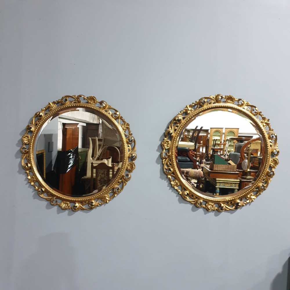 Outstanding Pair victorian Round Mirrors