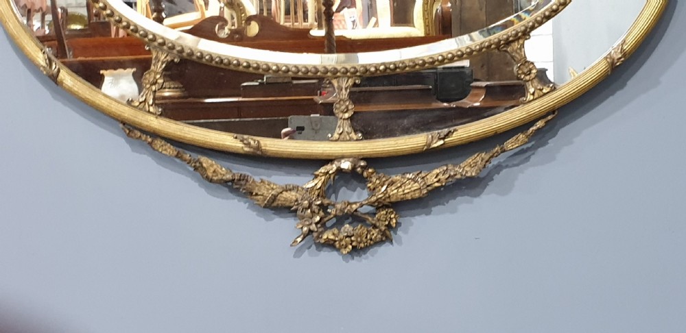 English Regency Oval Gilt Mirror View IV