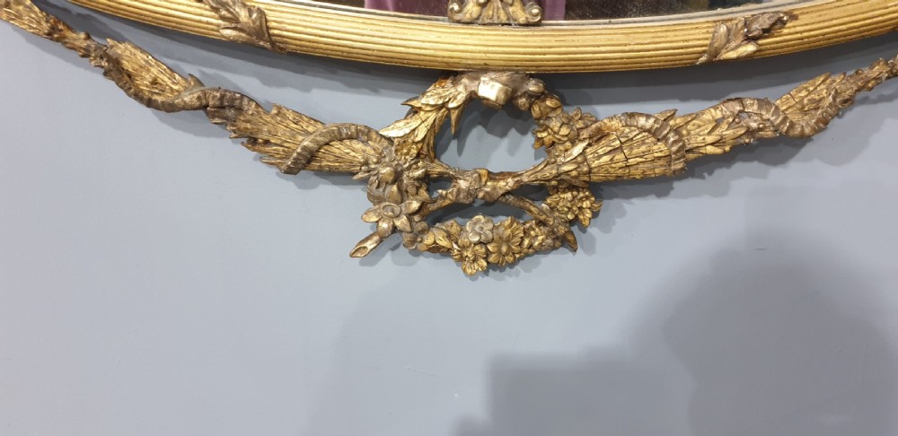 English Regency Oval Gilt Mirror View IX
