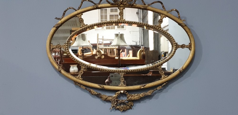 English Regency Oval Gilt Mirror View X