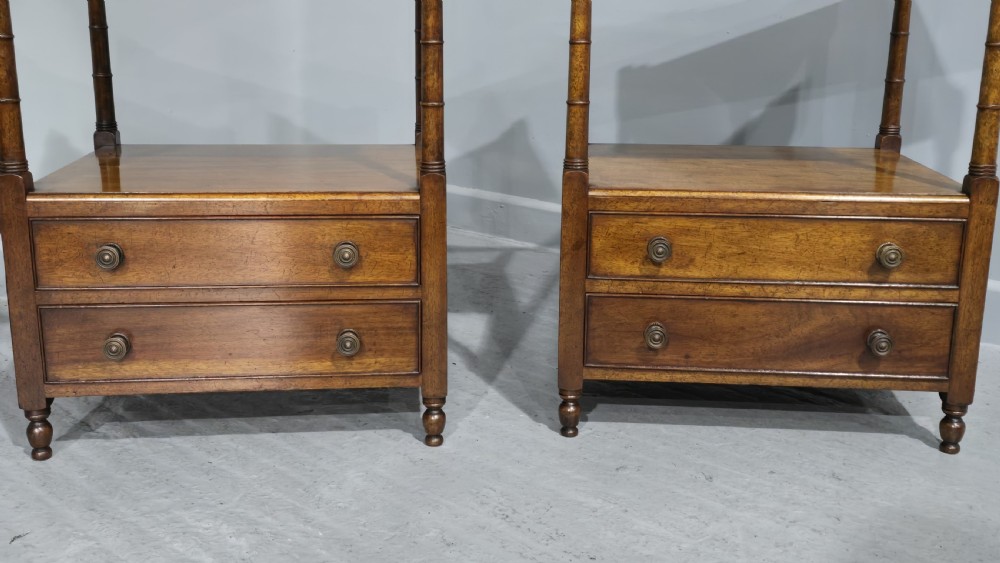 Superb Pair Georgian Mahogany Bedside Lamp Tables View IV