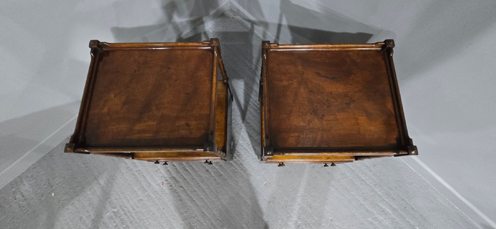 Superb Pair Georgian Mahogany Bedside Lamp Tables View XIII