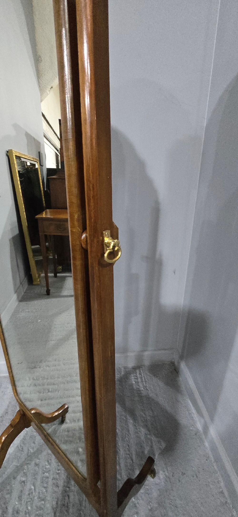 Lovely Walnut Cheval Mirror View VI
