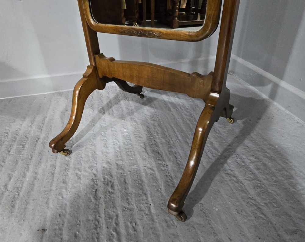Lovely Walnut Cheval Mirror View VII