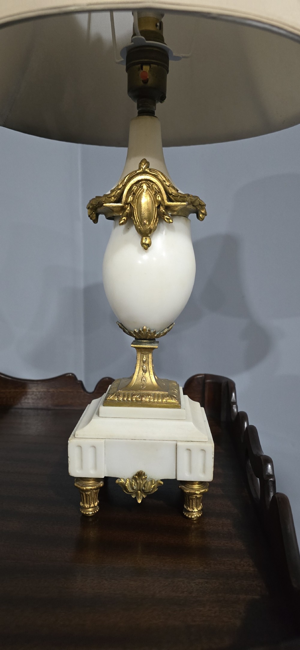 Pair Beautiful White Marble Table Lamps View III