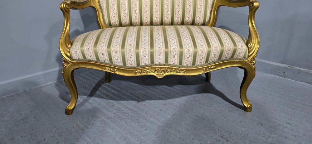 Pretty French Two Seater Gilt Couch View V