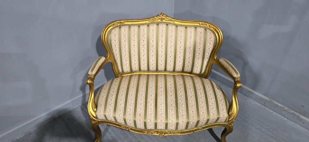 Pretty French Two Seater Gilt Couch View VI