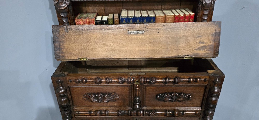 Super Carved Oak Open Bookcase View IX