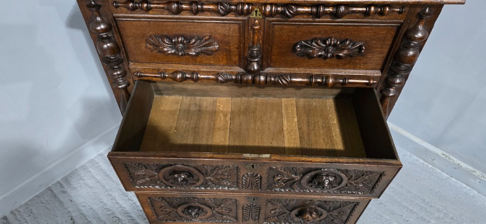 Super Carved Oak Open Bookcase View XII