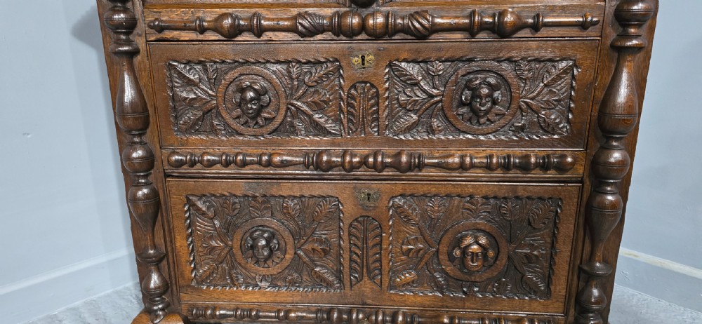 Super Carved Oak Open Bookcase View XIV