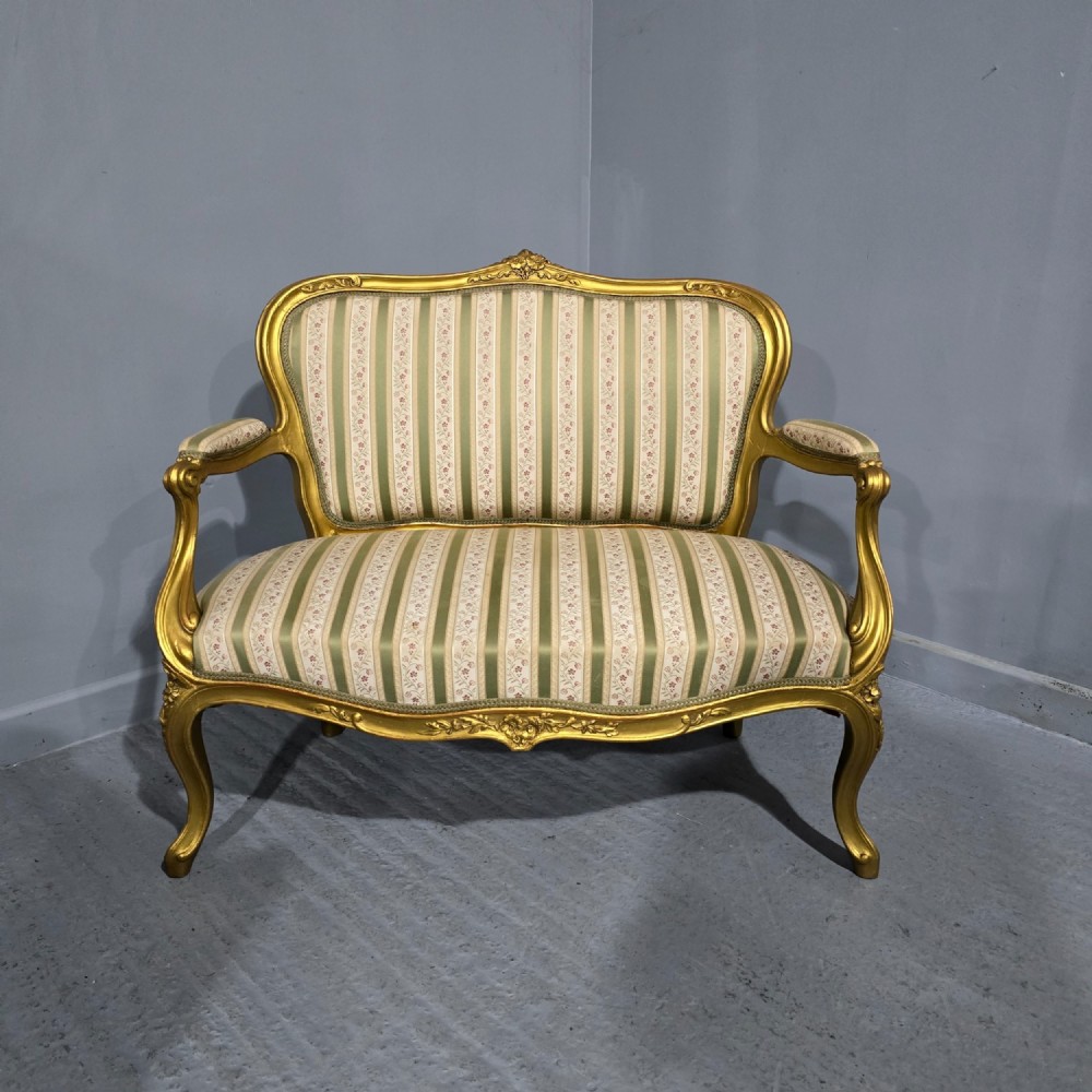 Pretty French Two Seater Gilt Couch