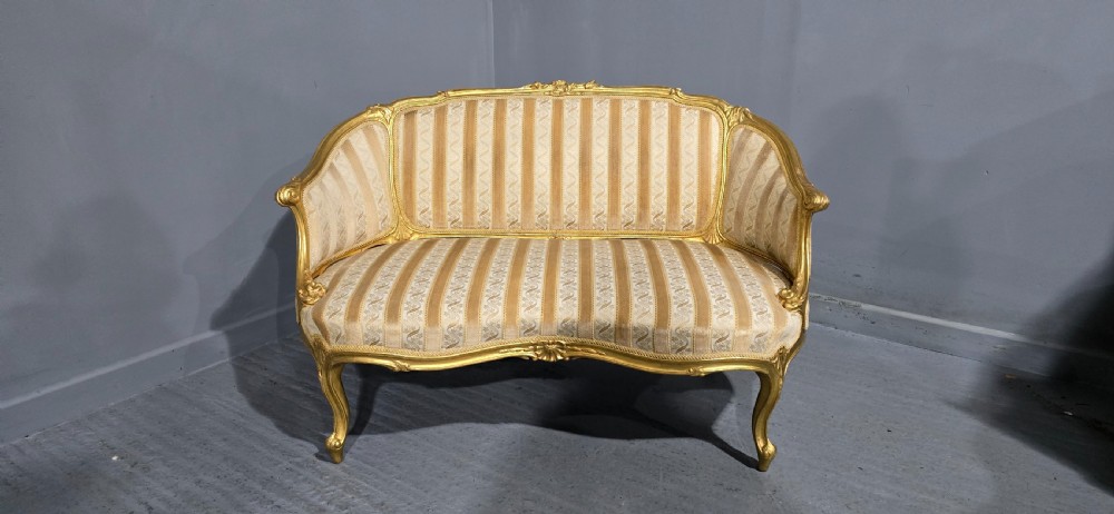 Super French Curved Gilt Couch View III