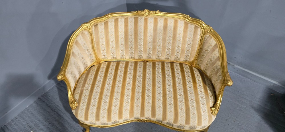 Super French Curved Gilt Couch View IV