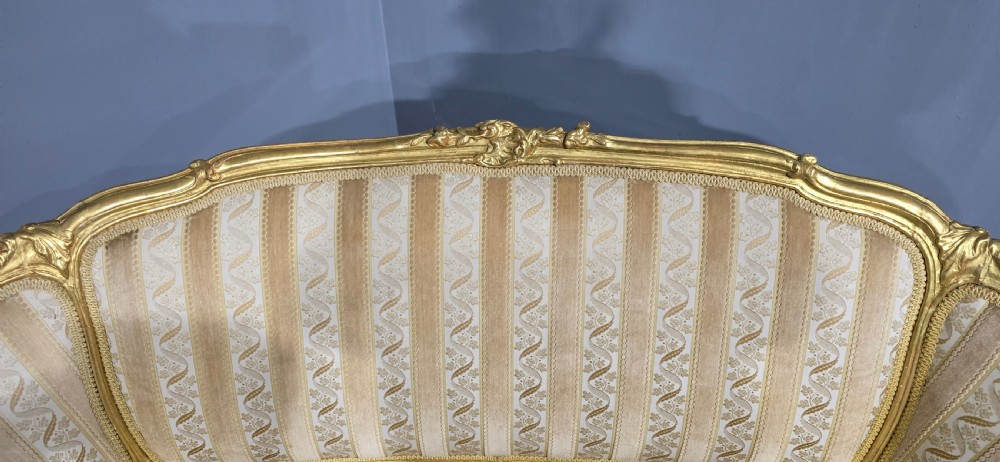 Super French Curved Gilt Couch View V