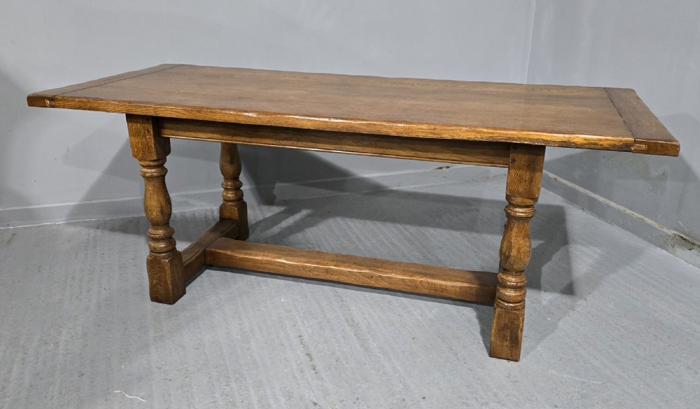 Oak Plank Refrectory Kitchen Farmhouse Dining Table View II