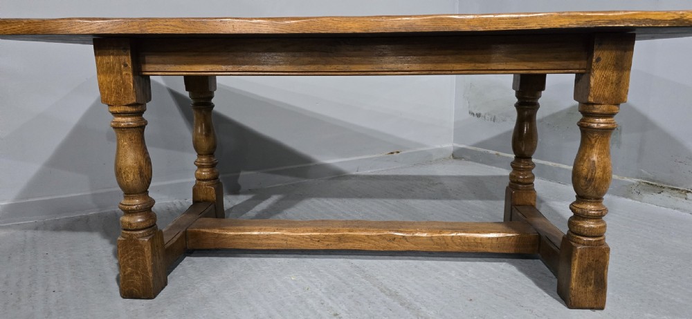 Oak Plank Refrectory Kitchen Farmhouse Dining Table View III