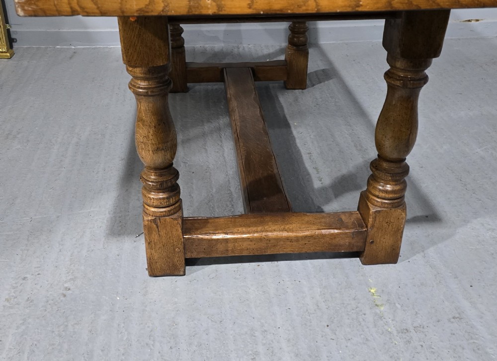 Oak Plank Refrectory Kitchen Farmhouse Dining Table View VII