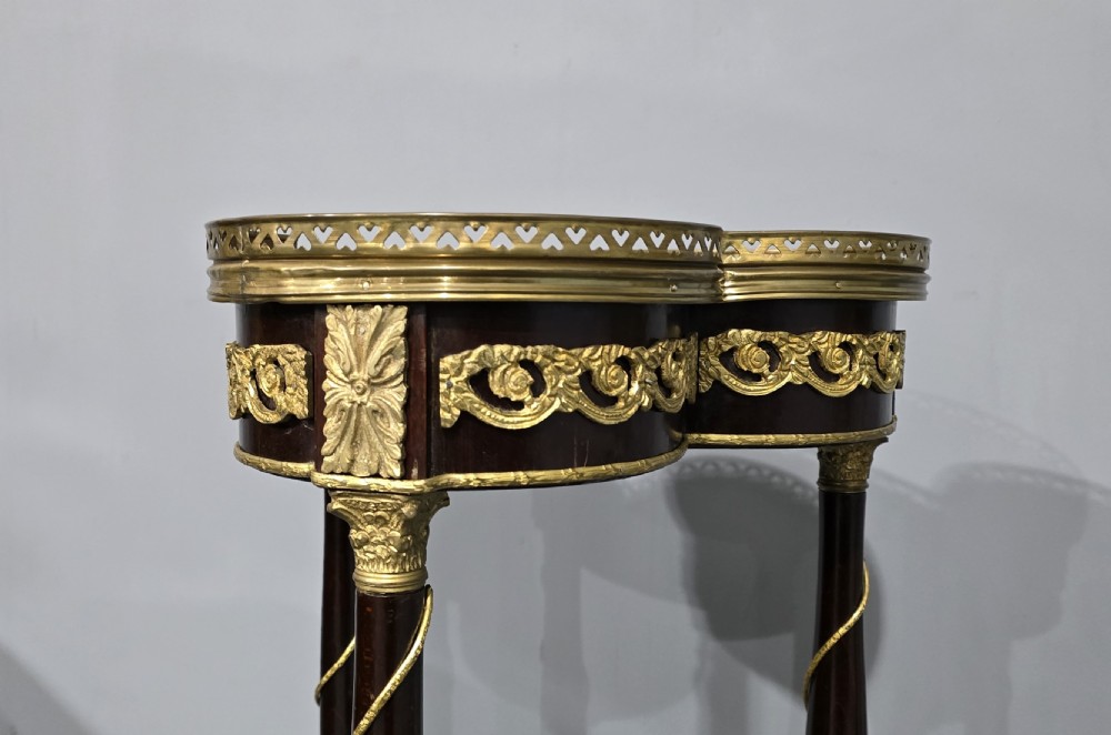 Super Pair French Inlaid and Ormolu Mounted Lamp Stands View VII