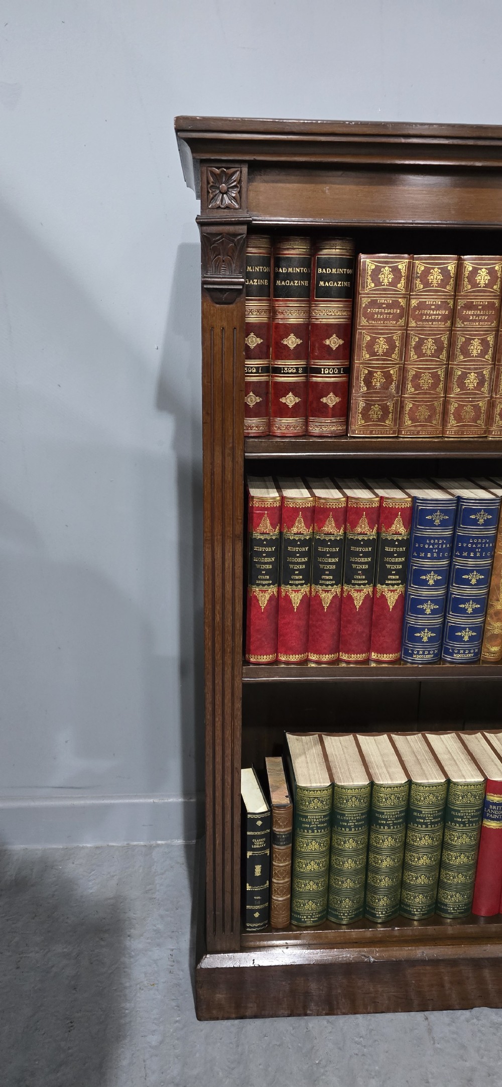 Victorian Mahogany Open Library Bookcase View IV