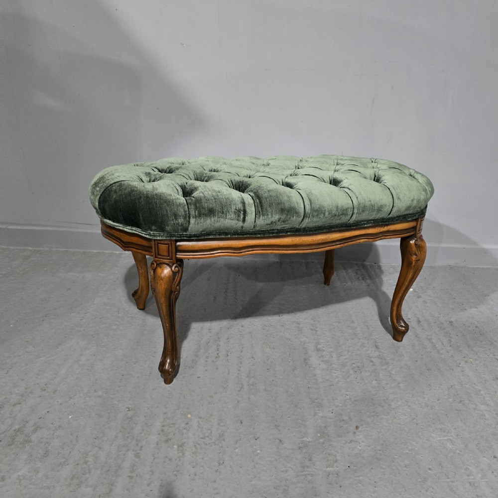 Very Good French Walnut Deep Buttoned Stool View II