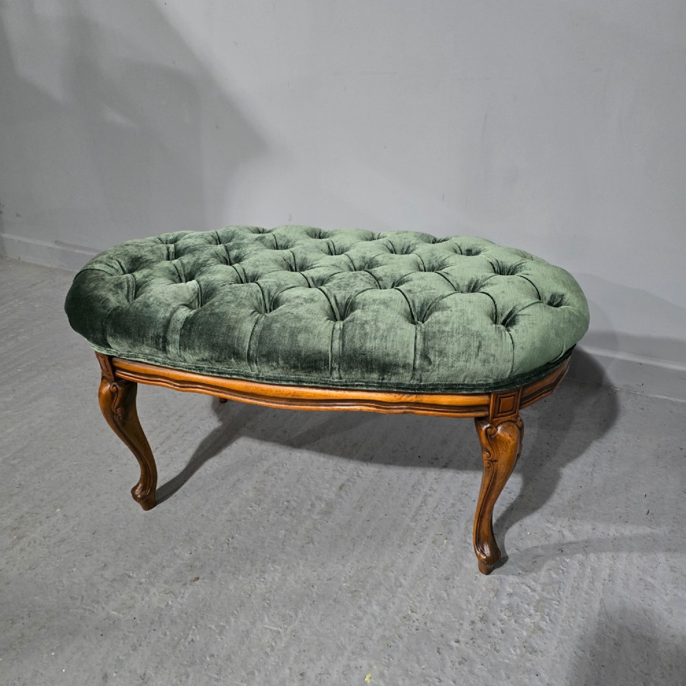 Very Good French Walnut Deep Buttoned Stool