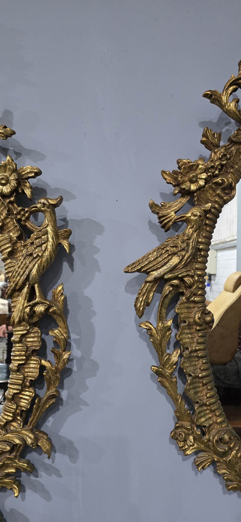 Outstanding Pair Italian Oval Gilt Mirrors View VI