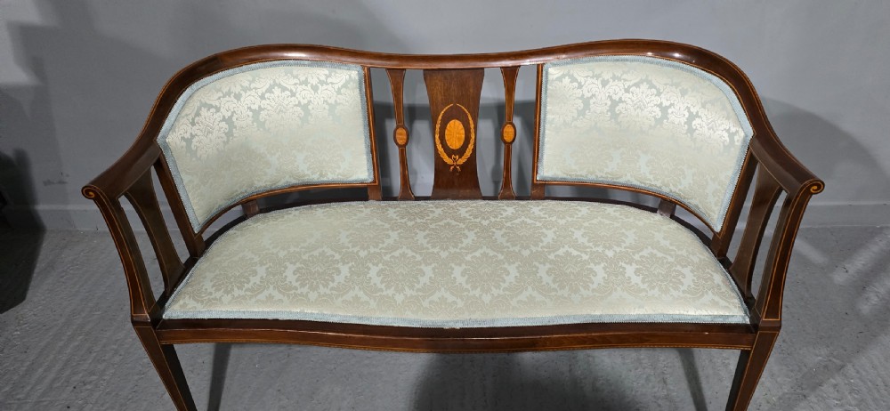 Wonderful Mahogany Inlaid Window Sofa View V