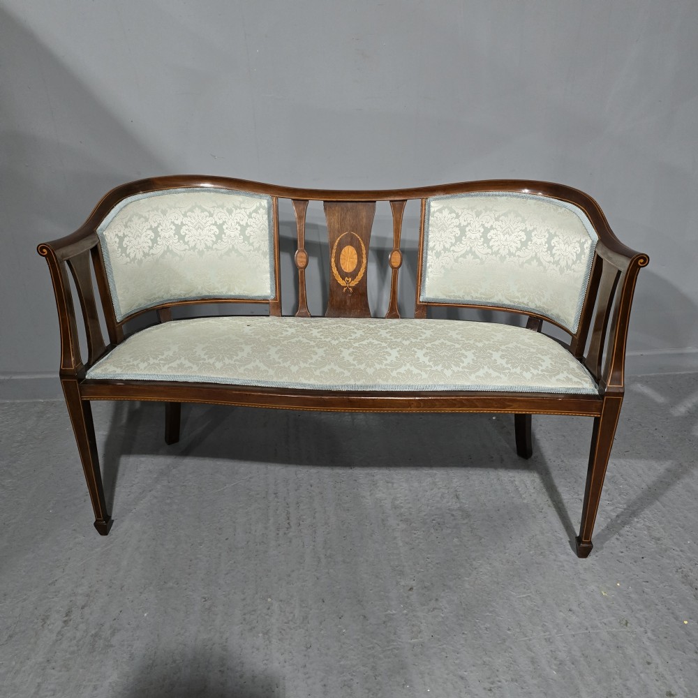 Wonderful Mahogany Inlaid Window Sofa