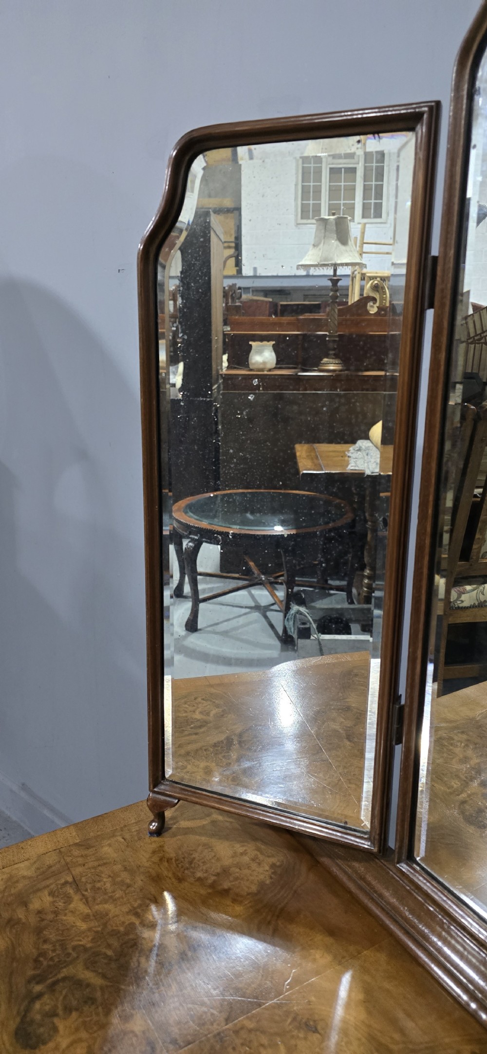 Very Nice Burr Walnut Dressing Table View II
