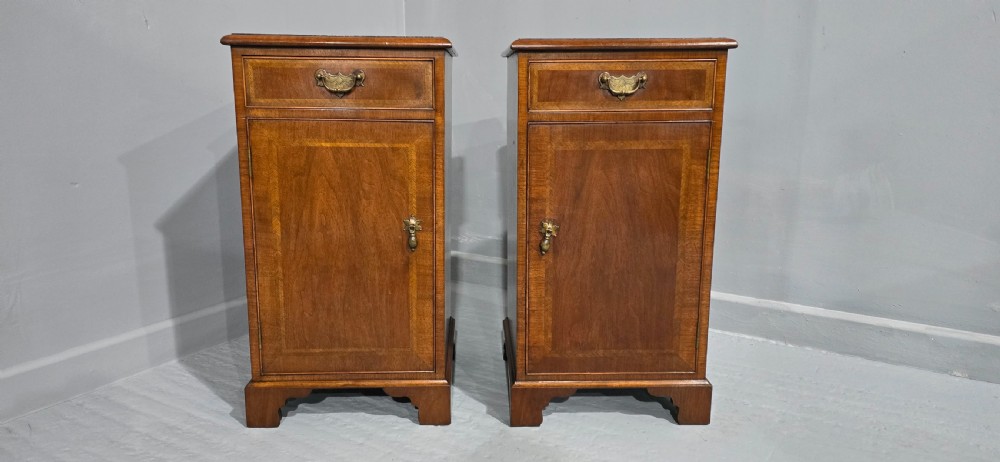 Pair Mahogany Inlaid Bedside Cabinets View IV