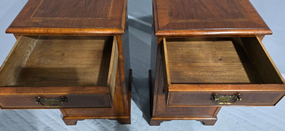 Pair Mahogany Inlaid Bedside Cabinets View VI