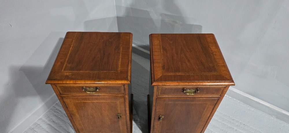 Pair Mahogany Inlaid Bedside Cabinets View VII