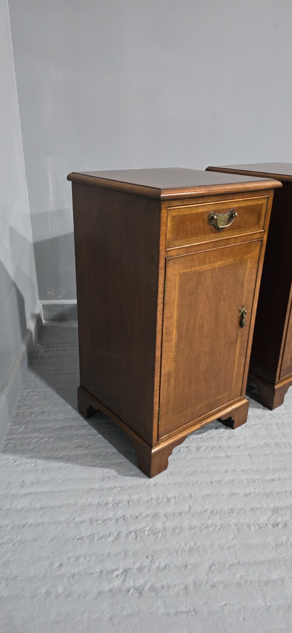 Pair Mahogany Inlaid Bedside Cabinets View IX