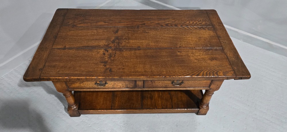 Top Quality Oak Coffee Table with Drawers View III