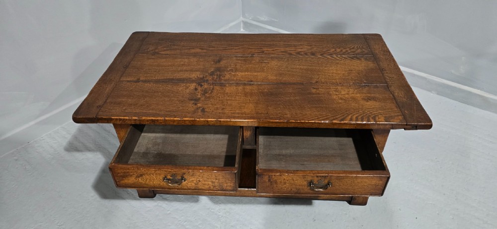 Top Quality Oak Coffee Table with Drawers View IV