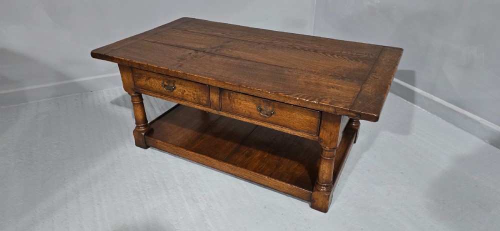 Top Quality Oak Coffee Table with Drawers View V