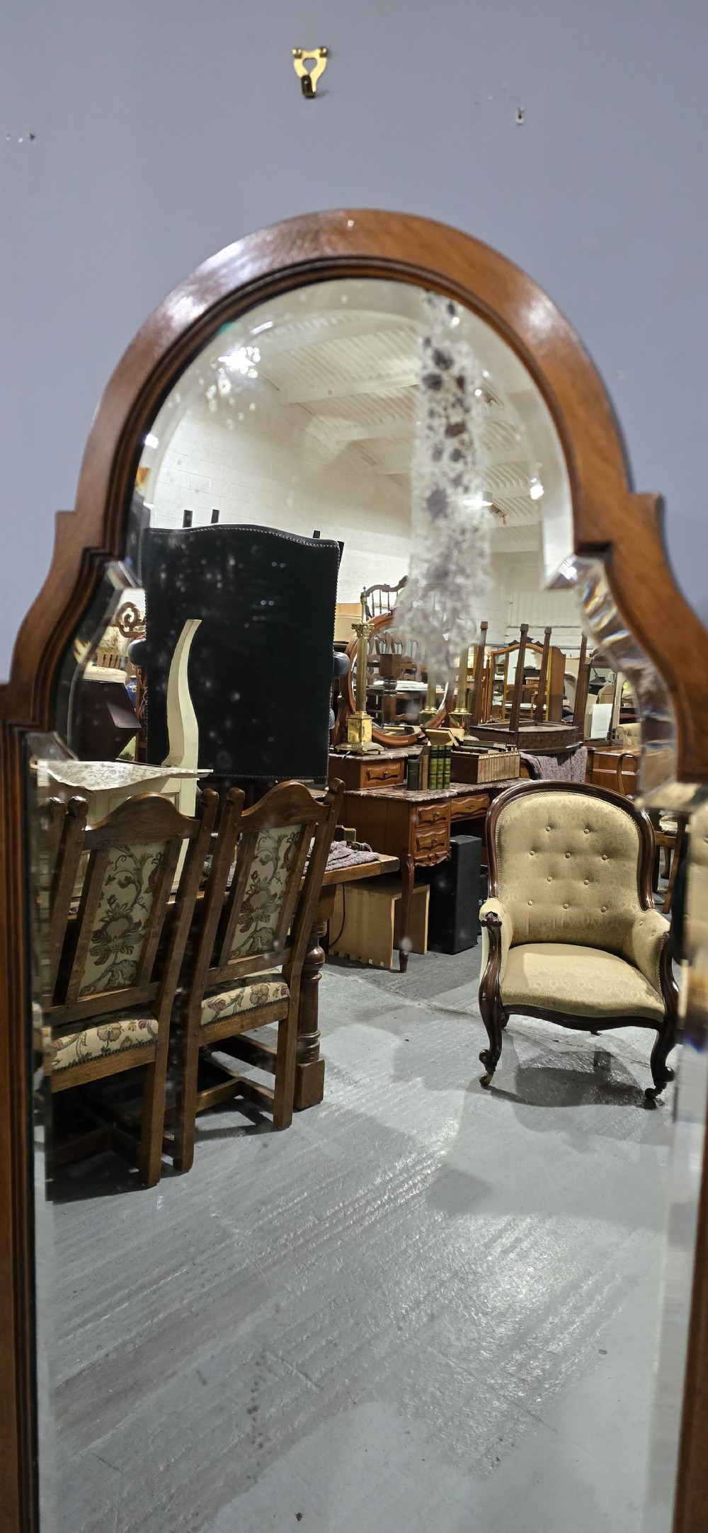 Very Nice Queen Anne Walnut Cheval Mirror View VI