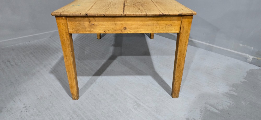 Large Two Drawer Pine Kitchen Farmhouse Dining Table View VIII