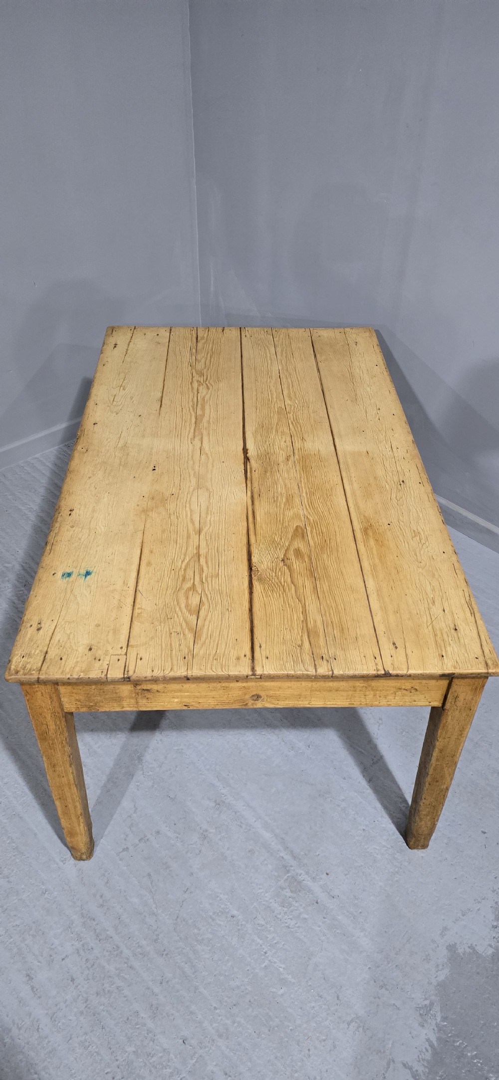Large Two Drawer Pine Kitchen Farmhouse Dining Table View IX